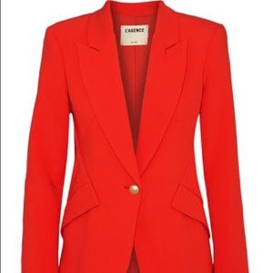 NWT L'AGENCE Chamberlain One Button Blazer Red